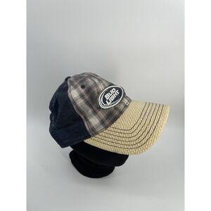 Budweiser Bud Light Hat Straw Plaid Mesh Trucker Ball Cap Beer Blue Snap Back